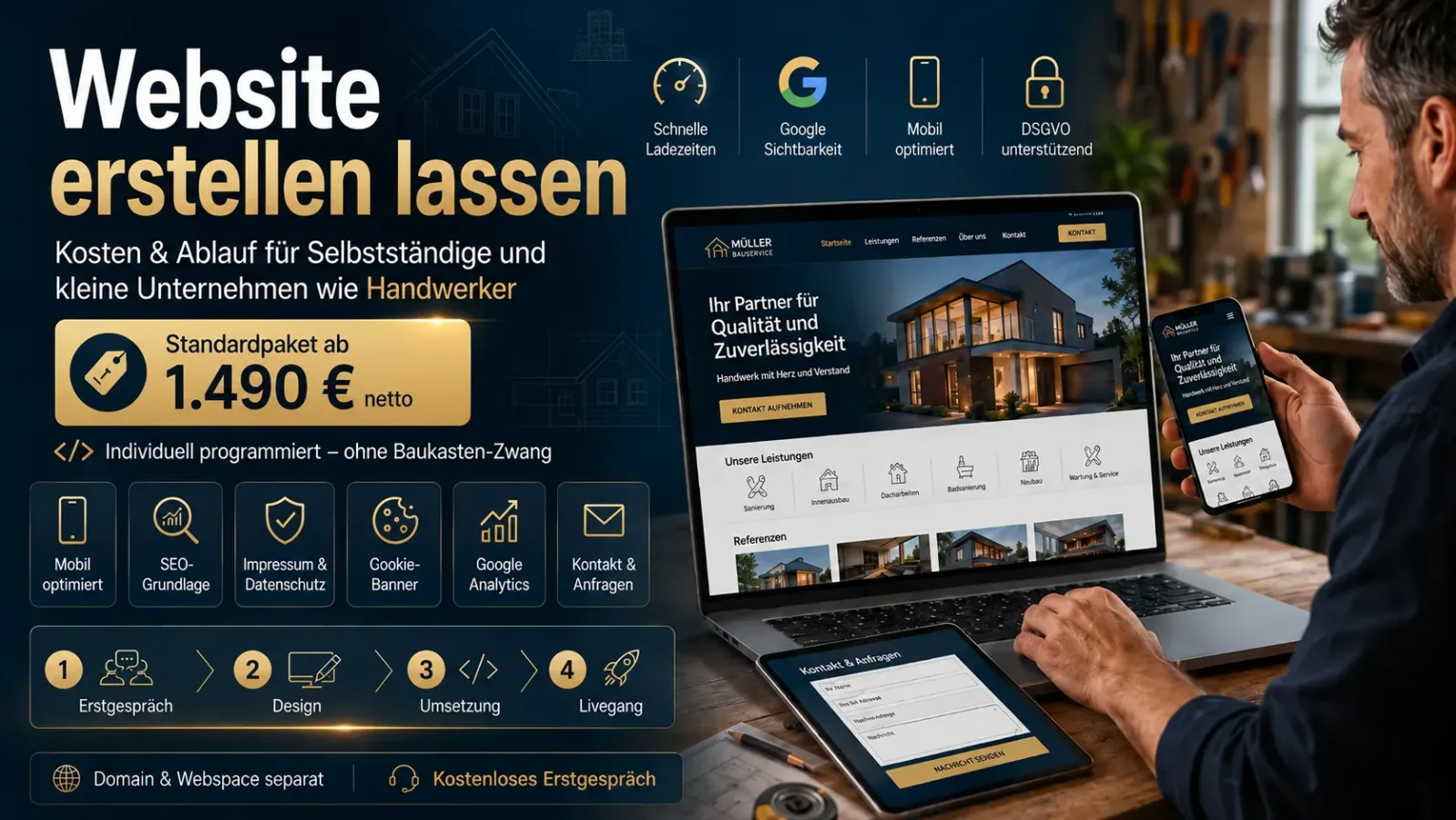 Wir erstellen Ihre Homepage für Ihr Business | Handwerker